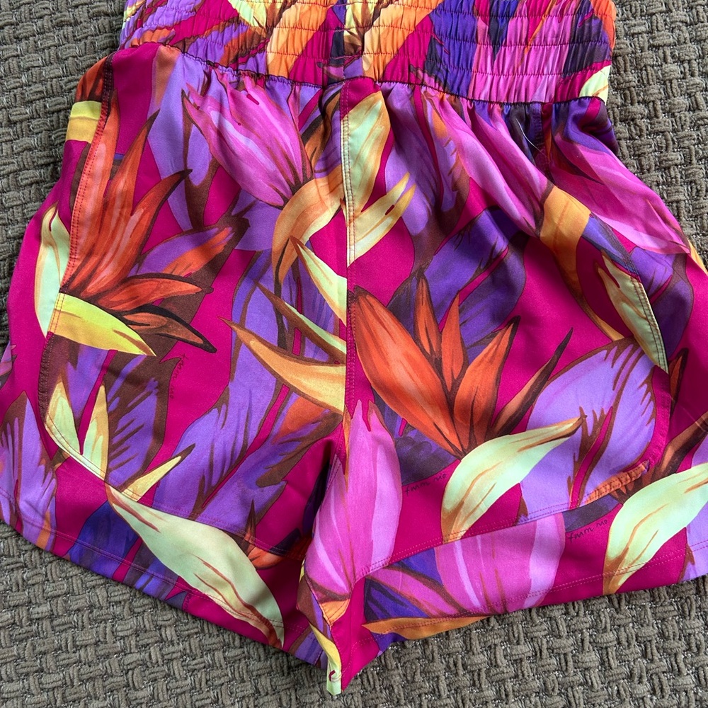Farm Rio Tropical Club Adidas’s Women's Pink Floral Athletic Shorts - Picture 7 of 9